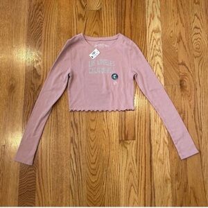NWT Aeropostale Long Sleeve Baby Tee- Pink, Size Medium